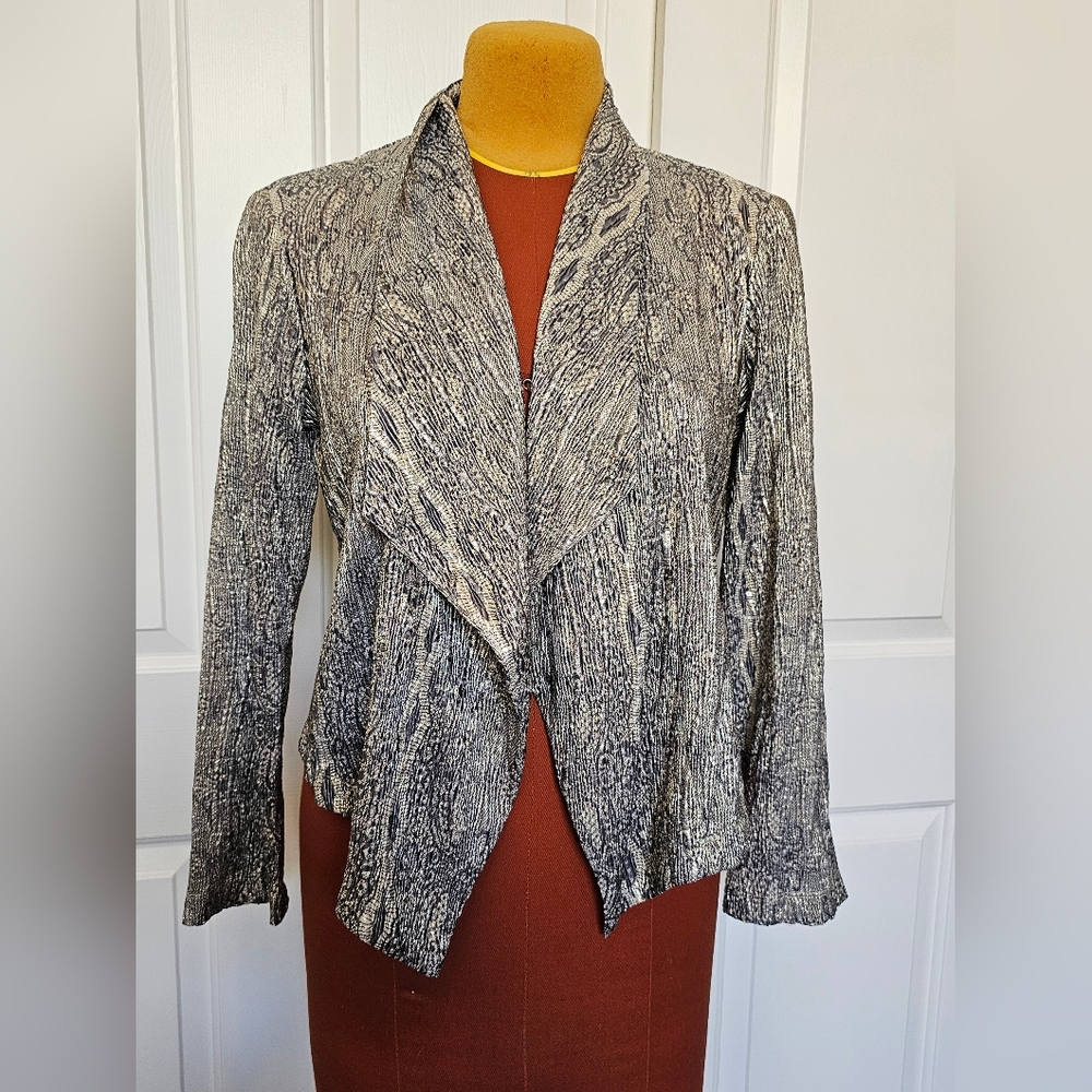 Nwt Chico's Black And Gray Patterned Jacket - image 2